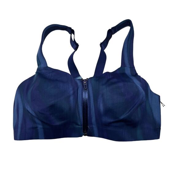 Victoria's Secret Knockout Front-Close Sports Bra Navy Ripple Size 34D - Picture 1 of 6
